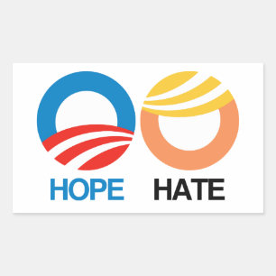 HOPE (Obama) HATE (Trump) Rectangular Sticker