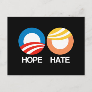 HOPE (Obama) vs. HATE (Trump) Postcard