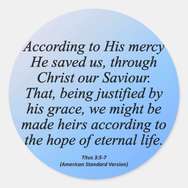 Hope of Eternal Life Christmas Titus 3-4 Classic Round Sticker (Front)