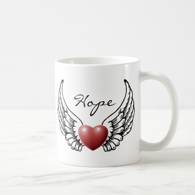 Hope on Angel Wings Mug (Right)