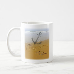 Hope on Beach 12 Step Recovery Support Gift Mug