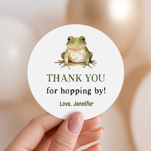 Hope On Over Frog Baby Shower Classic Round Sticker