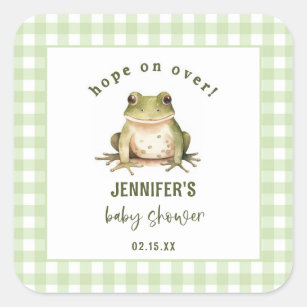 Hope On Over Frog Baby Shower Square Sticker