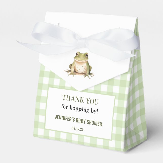 Hope On Over Frog Theme Baby Shower Favour Box (Front Side)