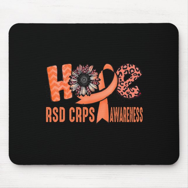 Hope Orange Ribbon Leopard Sunflower RSD CRPS Awar Mouse Pad (Front)