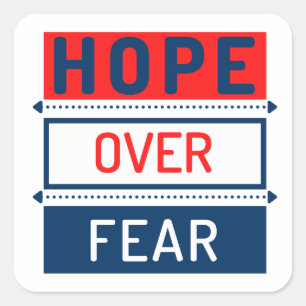 Hope Over Fear Square Sticker