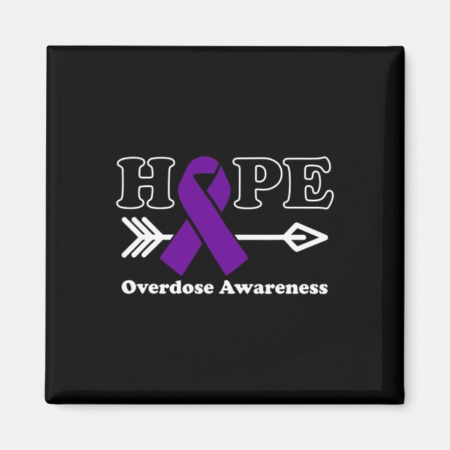 Hope - Overdose Awareness Purple Ribbon  Magnet (Front)