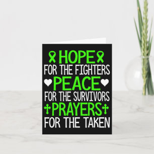 Hope Peace And Prayers Green Ribbon Mental Health Card