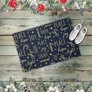 Hope Peace Joy Light Holiday Doormat