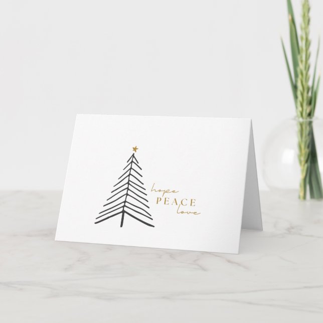 hope peace love. Christmas Holiday Greeting Cards (Front)