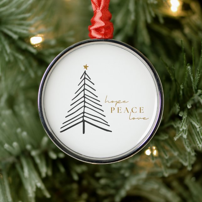 hope peace love. Christmas Holiday Ornament (Tree)