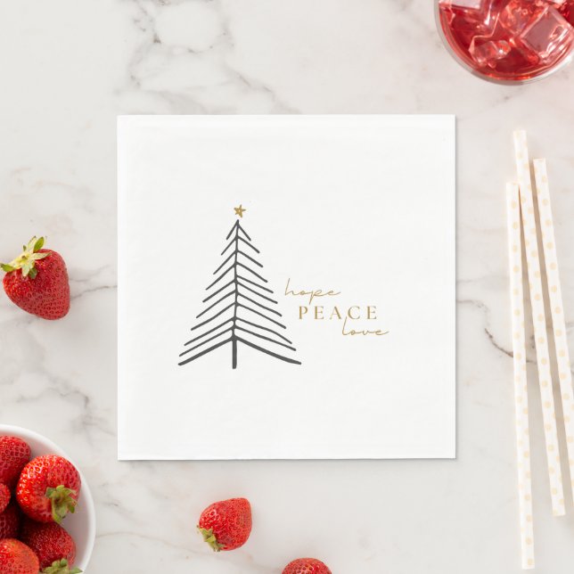 hope peace love. Christmas Holiday Paper Napkins  (Insitu)