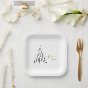 hope peace love. Christmas Holiday Paper Plates