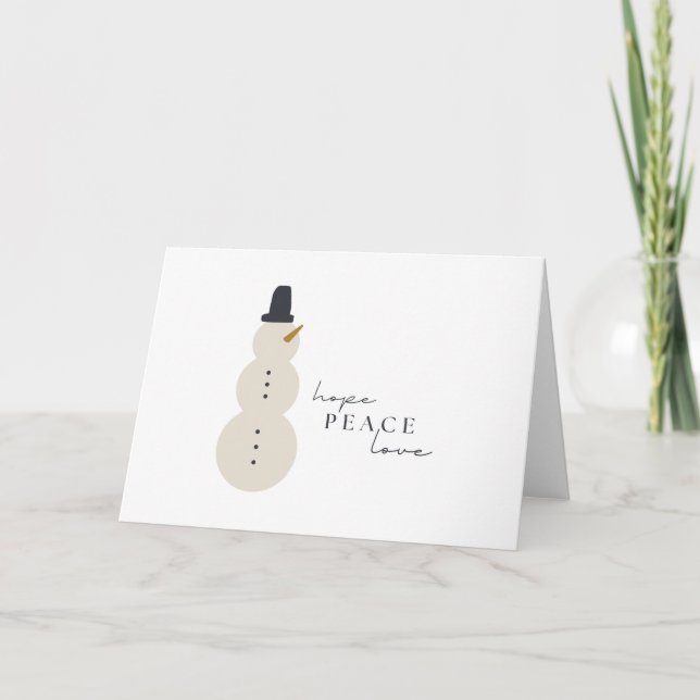 hope peace love.Christmas Snowman Greeting Cards (Front)