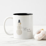 hope peace love. Christmas Snowman Mugs Cups<br><div class="desc">hope peace love. modern Christmas Holiday Winter Snowman Mugs Cups</div>
