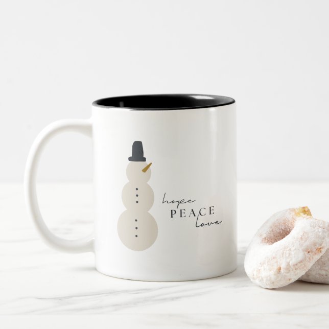 hope peace love. Christmas Snowman Mugs Cups (With Donut)