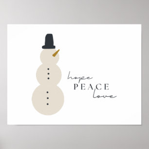 hope peace love. Christmas Snowman Prints Posters