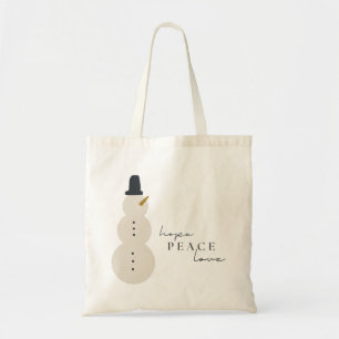 hope peace love. Christmas Snowman Totes Bags