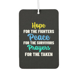 Hope Peace Prayers Cancer Awareness Ribbon Car Air Freshener