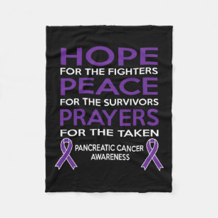Hope Peace Prayers Pancreatic Cancer Awareness Fleece Blanket