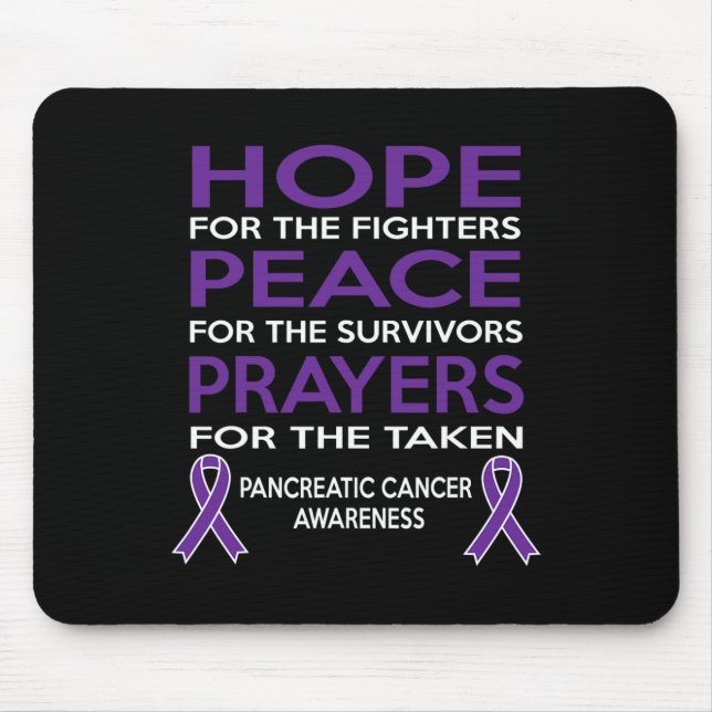 Hope Peace Prayers Pancreatic Cancer Awareness  Mouse Pad (Front)