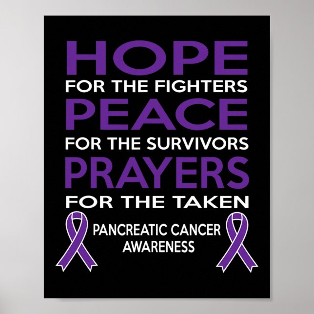 Hope Peace Prayers Pancreatic Cancer Awareness  Poster (Front)