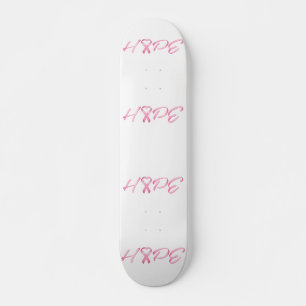 Hope Pink Cancer Ribbon Skateboard