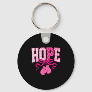 Hope Pink Ribbon Boxing Gloves Pink Breast Cancer  Key Ring