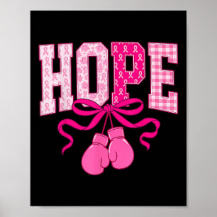 Hope Pink Ribbon Boxing Gloves Pink Breast Cancer  Poster