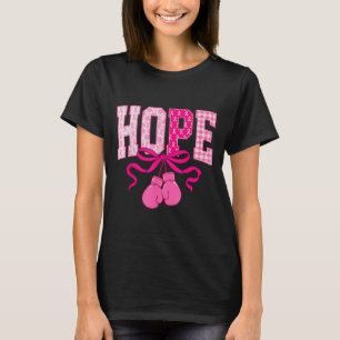 Hope Pink Ribbon Boxing Gloves Pink Breast Cancer T-Shirt