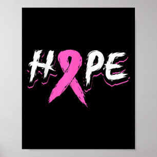 Hope Pink Ribbon Breast Cancer Awareness Poster