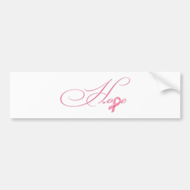 Hope - Pink Ribbon Bumper Sticker (Front)