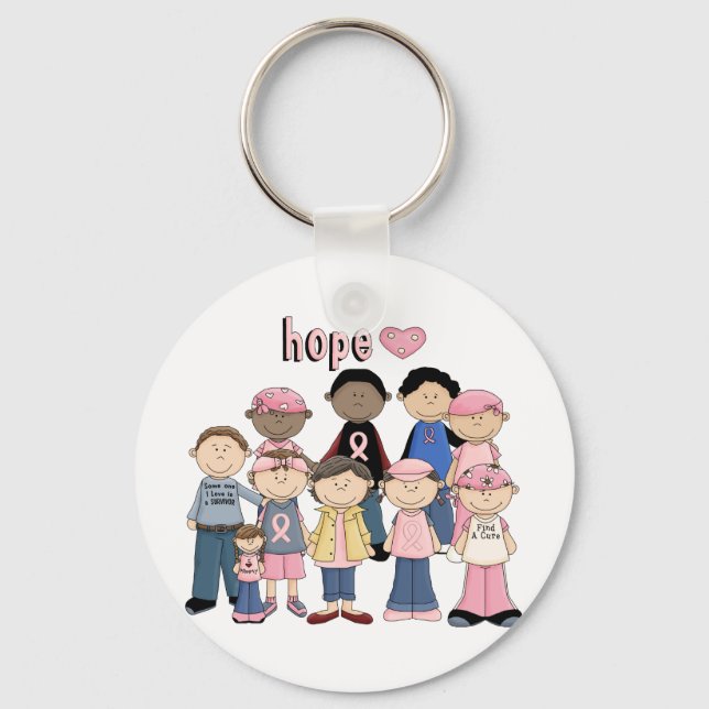 Hope Pink Ribbon Key Ring (Front)
