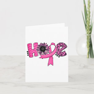 Hope Pink Ribbon Leopard Sunflower Breast Cancer A Card
