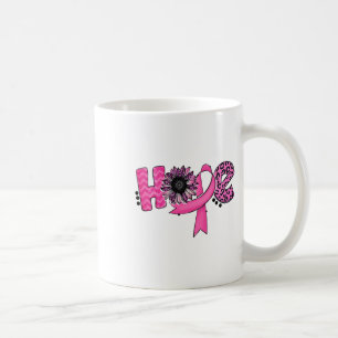 Hope Pink Ribbon Leopard Sunflower Breast Cancer A Coffee Mug