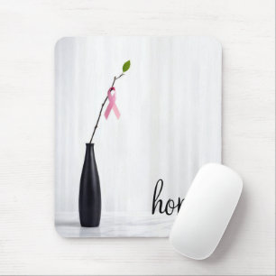 Hope Pink Ribbon on a Twig Mouse Pad