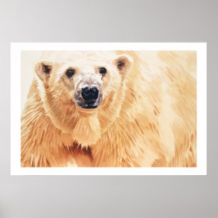 "Hope" Polar Bear Wildlife Watercolor Art Poster