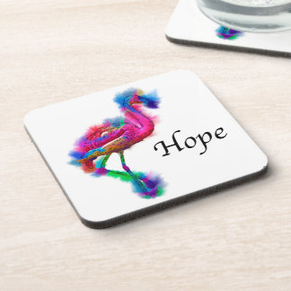 Hope - Prancing Flamingo Abstract Coaster