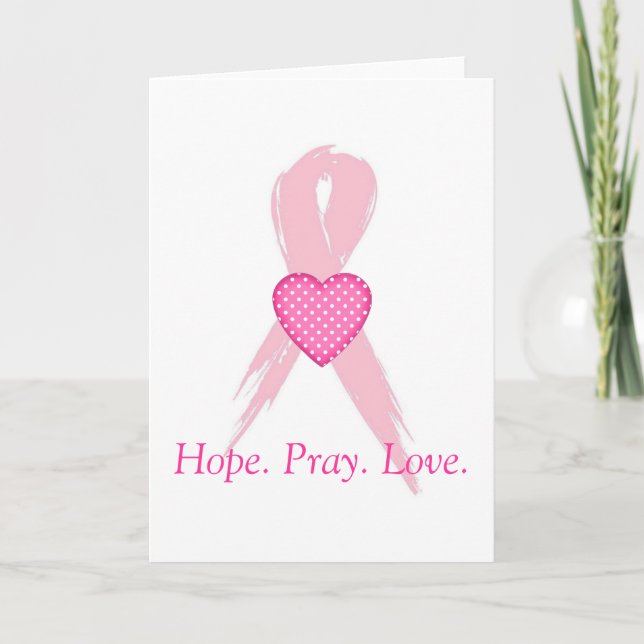 Hope.Pray. Love. Breast Cancer Greeting Cards (Front)