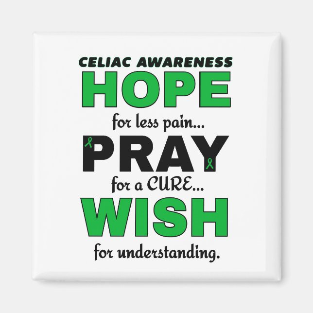 Hope Pray Wish...Celiac Magnet (Front)