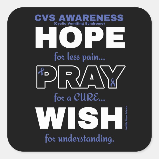 Hope Pray Wish...CVS Square Sticker (Front)