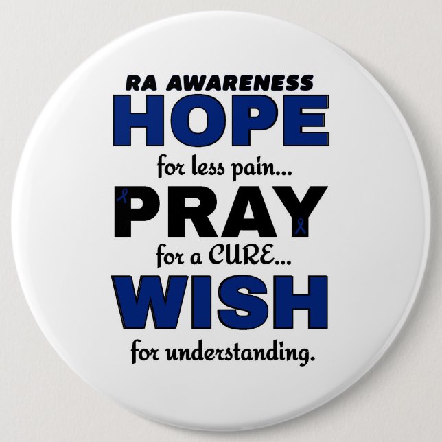 Hope Pray Wish...RA 6 Cm Round Badge (Front)