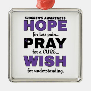 Hope Pray Wish...Sjogren's Metal Tree Decoration
