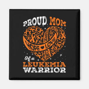 Hope Proud Mum Of A Leukaemia Warrior Orange Ribbo Magnet