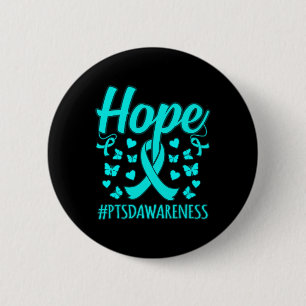 Hope Ptsd Stress Awareness Ribbon Support Graphic  6 Cm Round Badge