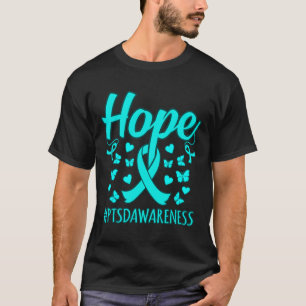Hope Ptsd Stress Awareness Ribbon Support Graphic  T-Shirt