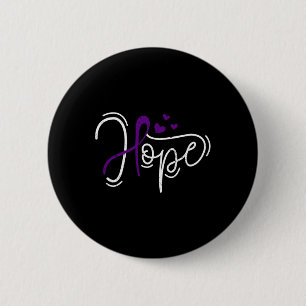 Hope Purple Ribbon Awareness Addiction Recovery  6 Cm Round Badge