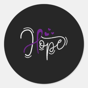 Hope Purple Ribbon Awareness Addiction Recovery Classic Round Sticker