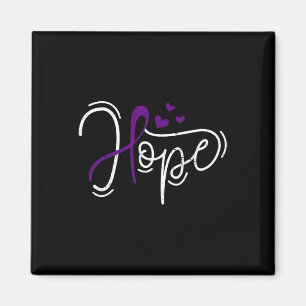 Hope Purple Ribbon Awareness Addiction Recovery Magnet