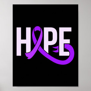 Hope Purple Ribbon Heimerheimer's Disease Awarenes Poster